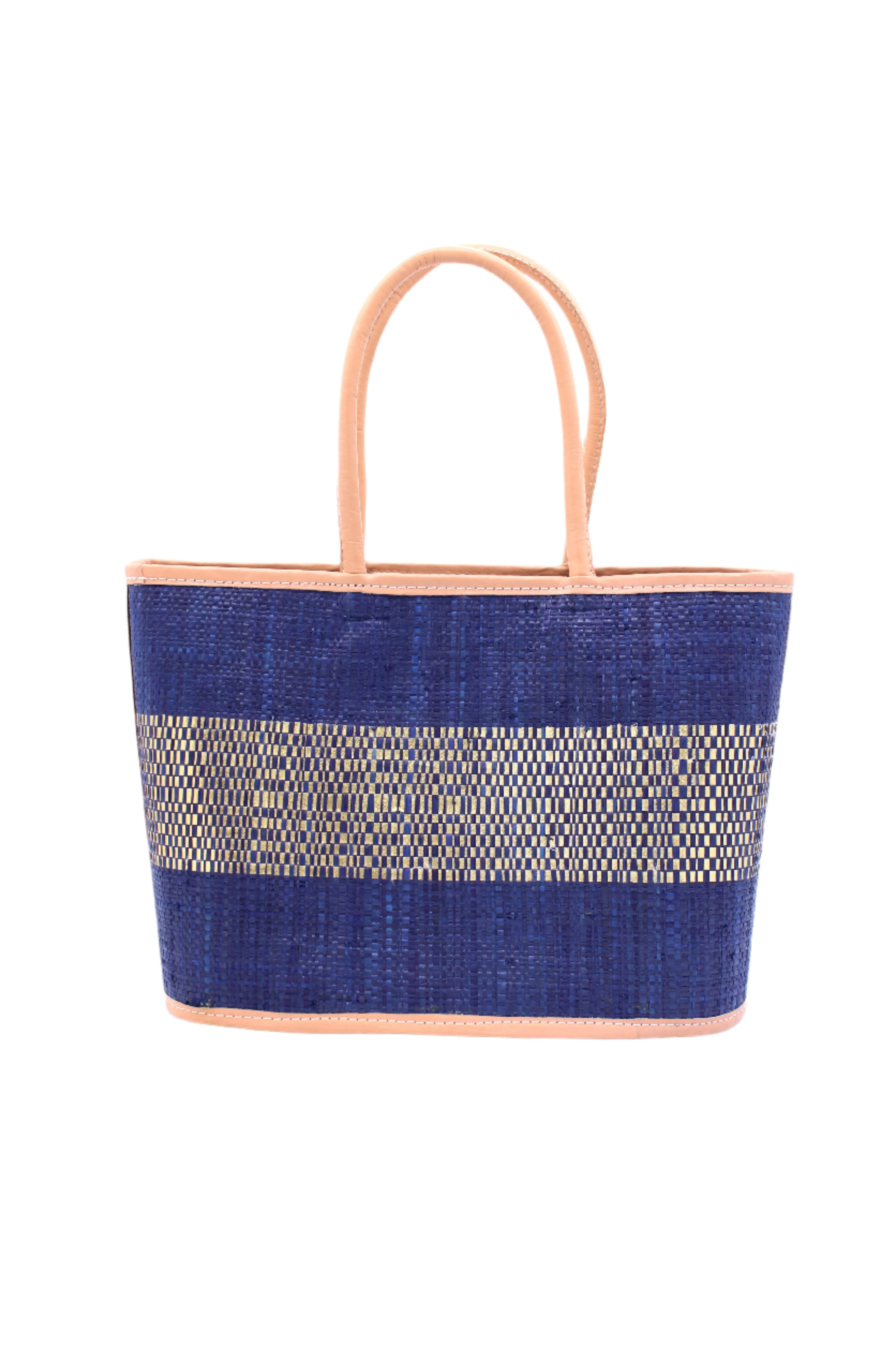 Wynwood Straw Tote Handbag with Metallic Detailing