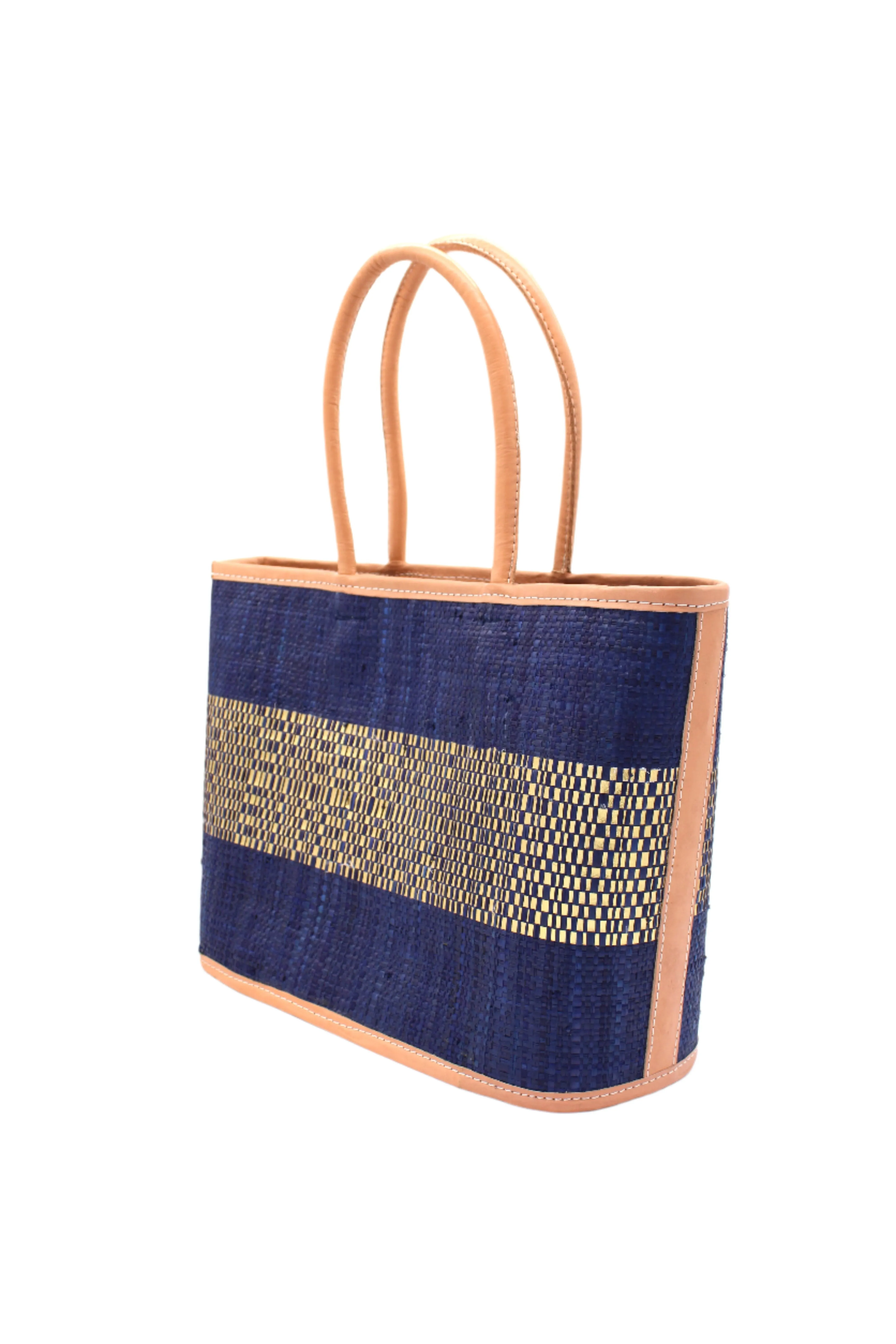Wynwood Straw Tote Handbag with Metallic Detailing